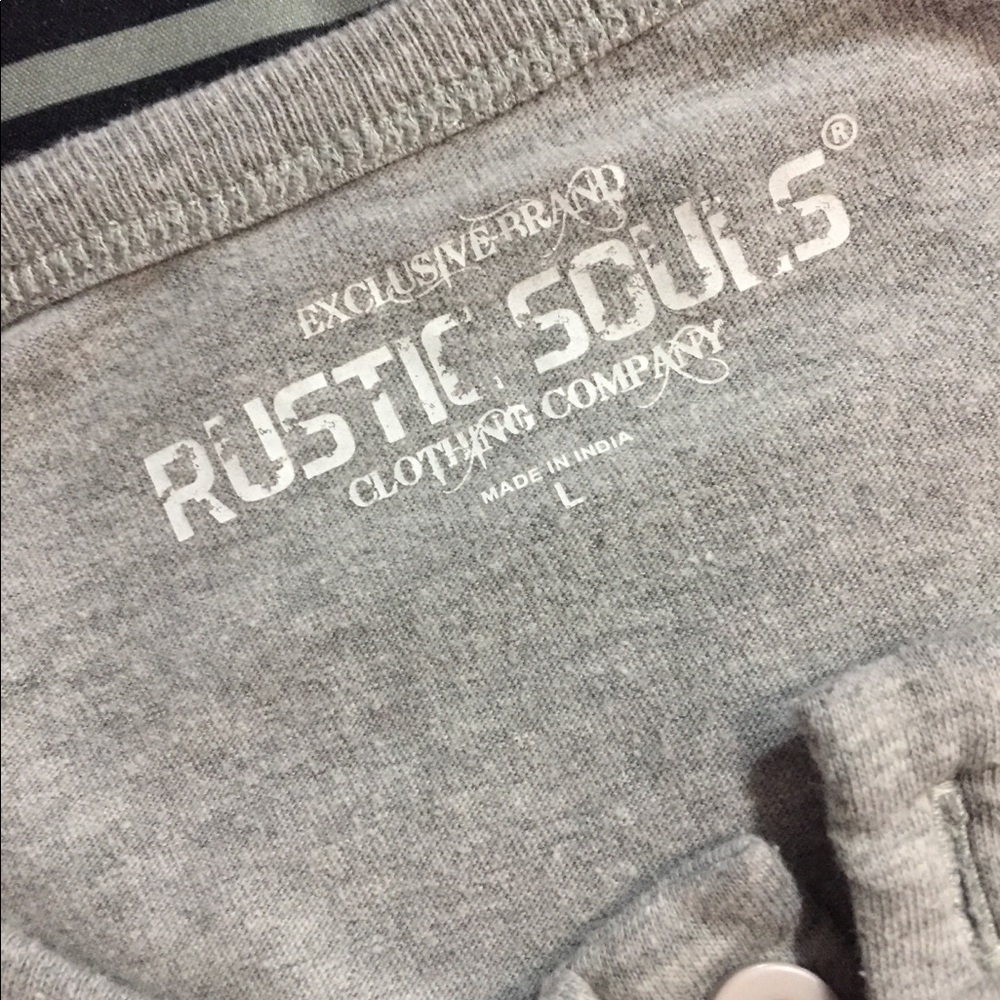Rustic Souls Aztec Patterned Gray Baseball Tee - Picture 7 of 7